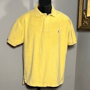 Polo Ralph Lauren VINTAGE Medium Yellow Terry Cloth Polo Shirt